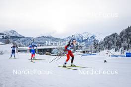 10.12.2021, Hochfilzen, Austria (AUT): Suvi Minkkinen (FIN), Svetlana Mironova (RUS), Julia Schwaiger (AUT), (l-r) -  IBU World Cup Biathlon, sprint women, Hochfilzen (AUT). www.nordicfocus.com. © Manzoni/NordicFocus. Every downloaded picture is fee-liable.
