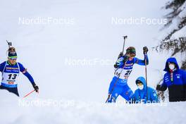 10.12.2021, Hochfilzen, Austria (AUT): Dzinara Alimbekava (BLR), Anais Bescond (FRA), (l-r) -  IBU World Cup Biathlon, sprint women, Hochfilzen (AUT). www.nordicfocus.com. © Manzoni/NordicFocus. Every downloaded picture is fee-liable.