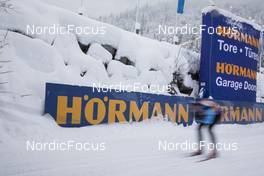 09.12.2021, Hochfilzen, Austria (AUT): Industry Feature: Hoermann advertisments -  IBU World Cup Biathlon, training, Hochfilzen (AUT). www.nordicfocus.com. © Manzoni/NordicFocus. Every downloaded picture is fee-liable.
