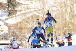 19.12.2021, Annecy-Le Grand Bornand, France (FRA): Julia Simon (FRA), Hanna Sola (BLR), Hanna Oeberg (SWE), (l-r) - IBU World Cup Biathlon, mass women, Annecy-Le Grand Bornand (FRA). www.nordicfocus.com. © Manzoni/NordicFocus. Every downloaded picture is fee-liable.
