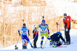19.12.2021, Annecy-Le Grand Bornand, France (FRA): Mari Eder (FIN), Anna Magnusson (SWE), (l-r) -  IBU World Cup Biathlon, mass women, Annecy-Le Grand Bornand (FRA). www.nordicfocus.com. © Manzoni/NordicFocus. Every downloaded picture is fee-liable.