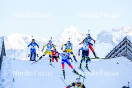19.12.2021, Annecy-Le Grand Bornand, France (FRA): Anais Chevalier-Bouchet (FRA), Anna Magnusson (SWE), Dzinara Alimbekava (BLR) -  IBU World Cup Biathlon, mass women, Annecy-Le Grand Bornand (FRA). www.nordicfocus.com. © Manzoni/NordicFocus. Every downloaded picture is fee-liable.