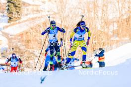 19.12.2021, Annecy-Le Grand Bornand, France (FRA): Hanna Sola (BLR), Hanna Oeberg (SWE), (l-r) -  IBU World Cup Biathlon, mass women, Annecy-Le Grand Bornand (FRA). www.nordicfocus.com. © Manzoni/NordicFocus. Every downloaded picture is fee-liable.