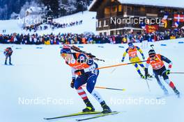 18.12.2021, Annecy-Le Grand Bornand, France (FRA): Sean Doherty (USA), Tsukasa Kobonoki (JPN), (l-r) -  IBU World Cup Biathlon, pursuit men, Annecy-Le Grand Bornand (FRA). www.nordicfocus.com. © Manzoni/NordicFocus. Every downloaded picture is fee-liable.