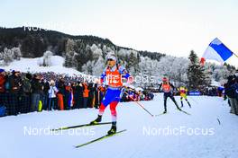 18.12.2021, Annecy-Le Grand Bornand, France (FRA): Alexander Povarnitsyn (RUS), Philipp Nawrath (GER), Sebastian Samuelsson (SWE), (l-r) -  IBU World Cup Biathlon, pursuit men, Annecy-Le Grand Bornand (FRA). www.nordicfocus.com. © Manzoni/NordicFocus. Every downloaded picture is fee-liable.