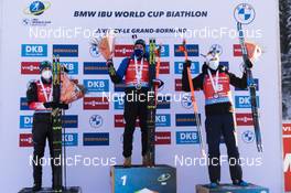 18.12.2021, Annecy-Le Grand Bornand, France (FRA): Eduard Latypov (RUS), Quentin Fillon Maillet (FRA), Vetle Sjaastad Christiansen (NOR) -  IBU World Cup Biathlon, pursuit men, Annecy-Le Grand Bornand (FRA). www.nordicfocus.com. © Manzoni/NordicFocus. Every downloaded picture is fee-liable.
