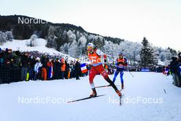 18.12.2021, Annecy-Le Grand Bornand, France (FRA): Simon Eder (AUT), Martin Jaeger (SUI), (l-r) -  IBU World Cup Biathlon, pursuit men, Annecy-Le Grand Bornand (FRA). www.nordicfocus.com. © Manzoni/NordicFocus. Every downloaded picture is fee-liable.