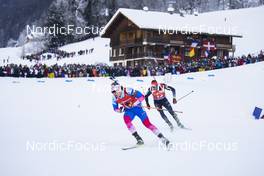 18.12.2021, Annecy-Le Grand Bornand, France (FRA): Alexander Povarnitsyn (RUS), Philipp Nawrath (GER), (l-r) -  IBU World Cup Biathlon, pursuit men, Annecy-Le Grand Bornand (FRA). www.nordicfocus.com. © Manzoni/NordicFocus. Every downloaded picture is fee-liable.