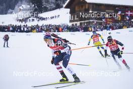 18.12.2021, Annecy-Le Grand Bornand, France (FRA): Sean Doherty (USA), Tsukasa Kobonoki (JPN), (l-r) -  IBU World Cup Biathlon, pursuit men, Annecy-Le Grand Bornand (FRA). www.nordicfocus.com. © Manzoni/NordicFocus. Every downloaded picture is fee-liable.