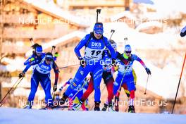 18.12.2021, Annecy-Le Grand Bornand, France (FRA): Dorothea Wierer (ITA), Ingrid Landmark Tandrevold (NOR), Irina Kazakevich (RUS), (l-r) -  IBU World Cup Biathlon, pursuit women, Annecy-Le Grand Bornand (FRA). www.nordicfocus.com. © Manzoni/NordicFocus. Every downloaded picture is fee-liable.