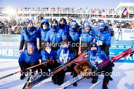 18.12.2021, Annecy-Le Grand Bornand, France (FRA): Justine Braisaz-Bouchet (FRA), Anais Chevalier-Bouchet (FRA), Julia Simon (FRA), Anais Bescond (FRA), (l-r) -  IBU World Cup Biathlon, pursuit women, Annecy-Le Grand Bornand (FRA). www.nordicfocus.com. © Manzoni/NordicFocus. Every downloaded picture is fee-liable.