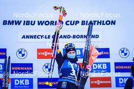18.12.2021, Annecy-Le Grand Bornand, France (FRA): Elvira Oeberg (SWE), Podium -  IBU World Cup Biathlon, pursuit women, Annecy-Le Grand Bornand (FRA). www.nordicfocus.com. © Manzoni/NordicFocus. Every downloaded picture is fee-liable.