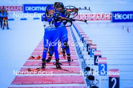 18.12.2021, Annecy-Le Grand Bornand, France (FRA): Dorothea Wierer (ITA), Anais Bescond (FRA), (l-r) -  IBU World Cup Biathlon, pursuit women, Annecy-Le Grand Bornand (FRA). www.nordicfocus.com. © Manzoni/NordicFocus. Every downloaded picture is fee-liable.