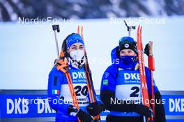 18.12.2021, Annecy-Le Grand Bornand, France (FRA): Lisa Vittozzi (ITA), Anais Bescond (FRA), (l-r) -  IBU World Cup Biathlon, pursuit women, Annecy-Le Grand Bornand (FRA). www.nordicfocus.com. © Manzoni/NordicFocus. Every downloaded picture is fee-liable.