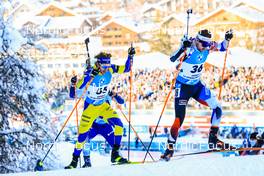 17.12.2021, Annecy-Le Grand Bornand, France (FRA): Peppe Femling (SWE), Michal Krcmar (CZE), (l-r) -  IBU World Cup Biathlon, sprint men, Annecy-Le Grand Bornand (FRA). www.nordicfocus.com. © Manzoni/NordicFocus. Every downloaded picture is fee-liable.