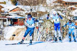 17.12.2021, Annecy-Le Grand Bornand, France (FRA): Jake Brown (USA), Tero Seppala (FIN), (l-r) -  IBU World Cup Biathlon, sprint men, Annecy-Le Grand Bornand (FRA). www.nordicfocus.com. © Manzoni/NordicFocus. Every downloaded picture is fee-liable.