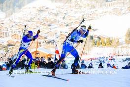 17.12.2021, Annecy-Le Grand Bornand, France (FRA): Fabien Claude (FRA), Cornel Puchianu (ROU), (l-r) -  IBU World Cup Biathlon, sprint men, Annecy-Le Grand Bornand (FRA). www.nordicfocus.com. © Manzoni/NordicFocus. Every downloaded picture is fee-liable.