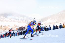 16.12.2021, Annecy-Le Grand Bornand, France (FRA): Lisa Vittozzi (ITA), Sarah Beaudry (CAN), Megan Bankes (CAN), (l-r) -  IBU World Cup Biathlon, sprint women, Annecy-Le Grand Bornand (FRA). www.nordicfocus.com. © Manzoni/NordicFocus. Every downloaded picture is fee-liable.