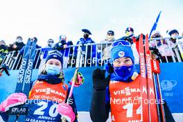16.12.2021, Annecy-Le Grand Bornand, France (FRA): Elvira Oeberg (SWE), Anais Bescond (FRA), (l-r) -  IBU World Cup Biathlon, sprint women, Annecy-Le Grand Bornand (FRA). www.nordicfocus.com. © Manzoni/NordicFocus. Every downloaded picture is fee-liable.