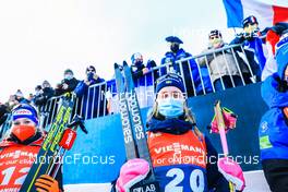 16.12.2021, Annecy-Le Grand Bornand, France (FRA): Lisa Theresa Hauser (AUT), Elvira Oeberg (SWE), (l-r) -  IBU World Cup Biathlon, sprint women, Annecy-Le Grand Bornand (FRA). www.nordicfocus.com. © Manzoni/NordicFocus. Every downloaded picture is fee-liable.