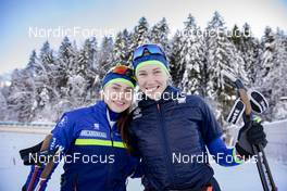 14.12.2021, Annecy-Le Grand Bornand, France (FRA): Iryna Leshchanka (BLR), Hanna Sola (BLR), (l-r) -  IBU World Cup Biathlon, training, Annecy-Le Grand Bornand (FRA). www.nordicfocus.com. © Manzoni/NordicFocus. Every downloaded picture is fee-liable.