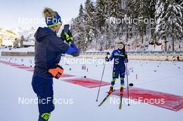 14.12.2021, Annecy-Le Grand Bornand, France (FRA): Hanna Sola (BLR), Iryna Leshchanka (BLR) -  IBU World Cup Biathlon, training, Annecy-Le Grand Bornand (FRA). www.nordicfocus.com. © Manzoni/NordicFocus. Every downloaded picture is fee-liable.
