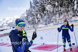 14.12.2021, Annecy-Le Grand Bornand, France (FRA): Hanna Sola (BLR), Iryna Leshchanka (BLR), (l-r) -  IBU World Cup Biathlon, training, Annecy-Le Grand Bornand (FRA). www.nordicfocus.com. © Manzoni/NordicFocus. Every downloaded picture is fee-liable.