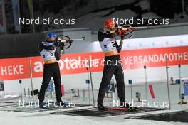 28.12.2021, Ruhpolding, Germany (GER): Erik Lesser (GER), Benedikt Doll (GER), (l-r) - Biathlon World Team Challenge 2021, Ruhpolding (GER). www.nordicfocus.com © Deubert/NordicFocus. Resale or distribution is prohibited.