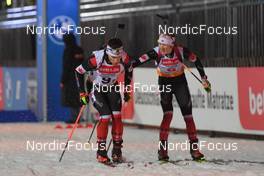 28.12.2021, Ruhpolding, Germany (GER): Scott Gow (CAN), Emma Lunder (CAN), (l-r) - Biathlon World Team Challenge 2021, Ruhpolding (GER). www.nordicfocus.com © Deubert/NordicFocus. Resale or distribution is prohibited.