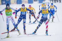 01.01.2021 Val Mustair, Switzerland (SUI): Frida Karlsson (SWE), Jessie Diggins (USA), Greta Laurent (ITA), (l-r)  - FIS world cup cross-country, tour de ski, individual sprint, Val Mustair (SUI). www.nordicfocus.com. © Modica/NordicFocus. Every downloaded picture is fee-liable.