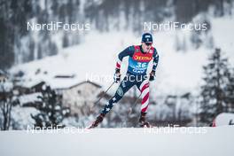 01.01.2021 Val Mustair, Switzerland (SUI): Gus Schumacher (USA) - FIS world cup cross-country, tour de ski, individual sprint, Val Mustair (SUI). www.nordicfocus.com. © Modica/NordicFocus. Every downloaded picture is fee-liable.