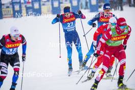 01.01.2021 Val Mustair, Switzerland (SUI): Erwan Kaeser (SUI), Janik Riebli (SUI), (l-r)  - FIS world cup cross-country, tour de ski, individual sprint, Val Mustair (SUI). www.nordicfocus.com. © Modica/NordicFocus. Every downloaded picture is fee-liable.
