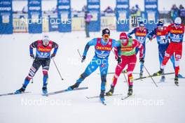 01.01.2021 Val Mustair, Switzerland (SUI): Richard Jouve (FRA), Ivan Yakimushkin (RUS), Michal Novak (CZE), (l-r)  - FIS world cup cross-country, tour de ski, individual sprint, Val Mustair (SUI). www.nordicfocus.com. © Modica/NordicFocus. Every downloaded picture is fee-liable.