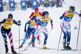 01.01.2021 Val Mustair, Switzerland (SUI): Moa Lundgren (SWE), Maja Dahlqvist (SWE), Rosie Brennan (USA), (l-r)  - FIS world cup cross-country, tour de ski, individual sprint, Val Mustair (SUI). www.nordicfocus.com. © Modica/NordicFocus. Every downloaded picture is fee-liable.