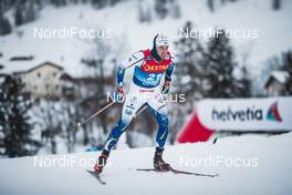 01.01.2021 Val Mustair, Switzerland (SUI): Calle Halfvarsson (SWE) - FIS world cup cross-country, tour de ski, individual sprint, Val Mustair (SUI). www.nordicfocus.com. © Modica/NordicFocus. Every downloaded picture is fee-liable.