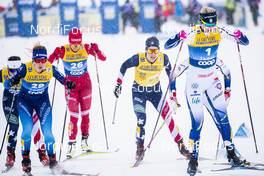 01.01.2021 Val Mustair, Switzerland (SUI): Rosie Brennan (USA), Maja Dahlqvist (SWE), Laurien Van Der Graaff (SUI), (l-r)  - FIS world cup cross-country, tour de ski, individual sprint, Val Mustair (SUI). www.nordicfocus.com. © Modica/NordicFocus. Every downloaded picture is fee-liable.