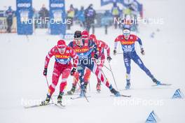 01.01.2021 Val Mustair, Switzerland (SUI): Andrey Melnichenko (RUS), Simeon Hamilton (USA), Andrew Musgrave (GBR), (l-r)  - FIS world cup cross-country, tour de ski, individual sprint, Val Mustair (SUI). www.nordicfocus.com. © Modica/NordicFocus. Every downloaded picture is fee-liable.