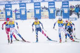 01.01.2021 Val Mustair, Switzerland (SUI): Emma Ribom (SWE), Sophie Caldwell Hamilton (USA), Linn Svahn (SWE), Katerina Janatova (CZE), (l-r)  - FIS world cup cross-country, tour de ski, individual sprint, Val Mustair (SUI). www.nordicfocus.com. © Modica/NordicFocus. Every downloaded picture is fee-liable.