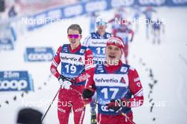 02.01.2021 Val Mustair, Switzerland (SUI): Denis Spitsov (RUS), Ivan Yakimushkin (RUS) (l-r) - FIS world cup cross-country, tour de ski, mass men, Val Mustair (SUI). www.nordicfocus.com. © Modica/NordicFocus. Every downloaded picture is fee-liable.