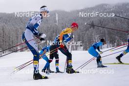 02.01.2021 Val Mustair, Switzerland (SUI): Florian Notz (GER), Richard Jouve (FRA) (l-r) - FIS world cup cross-country, tour de ski, mass men, Val Mustair (SUI). www.nordicfocus.com. © Vianney THIBAUT/NordicFocus. Every downloaded picture is fee-liable.