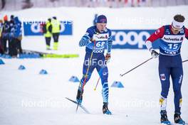 02.01.2021 Val Mustair, Switzerland (SUI): Verneri Suhonen (FIN), James Clugnet (GBR) (l-r) - FIS world cup cross-country, tour de ski, mass men, Val Mustair (SUI). www.nordicfocus.com. © Modica/NordicFocus. Every downloaded picture is fee-liable.