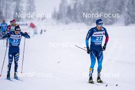 02.01.2021 Val Mustair, Switzerland (SUI): Paolo Ventura (ITA), Roman Furger (SUI) (l-r) - FIS world cup cross-country, tour de ski, mass men, Val Mustair (SUI). www.nordicfocus.com. © Vianney THIBAUT/NordicFocus. Every downloaded picture is fee-liable.