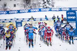 02.01.2021 Val Mustair, Switzerland (SUI): Federico Pellegrino (ITA), Richard Jouve (FRA), Gleb Retivykh (RUS), Markus Vuorela (FIN), (l-r)  - FIS world cup cross-country, tour de ski, mass men, Val Mustair (SUI). www.nordicfocus.com. © Modica/NordicFocus. Every downloaded picture is fee-liable.