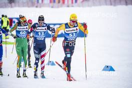 02.01.2021 Val Mustair, Switzerland (SUI): Thomas Maloney Westgaard (IRL), Simeon Hamilton (USA), Janosch Brugger (GER) (l-r) - FIS world cup cross-country, tour de ski, mass men, Val Mustair (SUI). www.nordicfocus.com. © Modica/NordicFocus. Every downloaded picture is fee-liable.