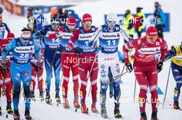 02.01.2021 Val Mustair, Switzerland (SUI): Oskar Svensson (SWE), Adrien Backscheider (FRA), Alexander Bolshunov (RUS), (l-r)  - FIS world cup cross-country, tour de ski, mass men, Val Mustair (SUI). www.nordicfocus.com. © Modica/NordicFocus. Every downloaded picture is fee-liable.