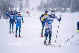 02.01.2021 Val Mustair, Switzerland (SUI): Markus Vuorela (FIN), Jules Lapierres (FRA), Federico Pellegrino (ITA), William Poromaa (SWE) (l-r) - FIS world cup cross-country, tour de ski, mass men, Val Mustair (SUI). www.nordicfocus.com. © Vianney THIBAUT/NordicFocus. Every downloaded picture is fee-liable.