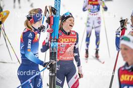 02.01.2021 Val Mustair, Switzerland (SUI): Jessie Diggins (USA), Nadine Faehndrich (SUI), (l-r)  - FIS world cup cross-country, tour de ski, mass women, Val Mustair (SUI). www.nordicfocus.com. © Modica/NordicFocus. Every downloaded picture is fee-liable.