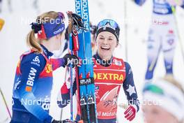 02.01.2021 Val Mustair, Switzerland (SUI): Jessie Diggins (USA), Nadine Faehndrich (SUI), (l-r)  - FIS world cup cross-country, tour de ski, mass women, Val Mustair (SUI). www.nordicfocus.com. © Modica/NordicFocus. Every downloaded picture is fee-liable.
