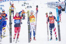 02.01.2021 Val Mustair, Switzerland (SUI): Yulia Stupak (RUS), Linn Svahn (SWE), Jessie Diggins (USA), (l-r)  - FIS world cup cross-country, tour de ski, mass women, Val Mustair (SUI). www.nordicfocus.com. © Modica/NordicFocus. Every downloaded picture is fee-liable.