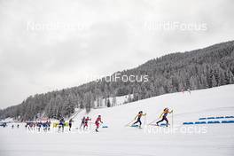 02.01.2021 Val Mustair, Switzerland (SUI): Leading group (l-r)  - FIS world cup cross-country, tour de ski, mass women, Val Mustair (SUI). www.nordicfocus.com. © Modica/NordicFocus. Every downloaded picture is fee-liable.
